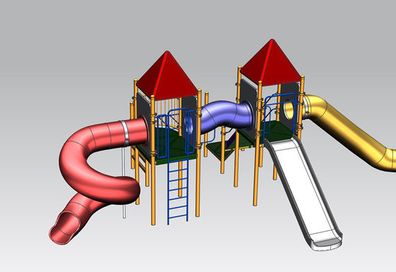 Le terrain de jeu Rotomoulding de glissière de tube moulent la taille en plastique d'OEM