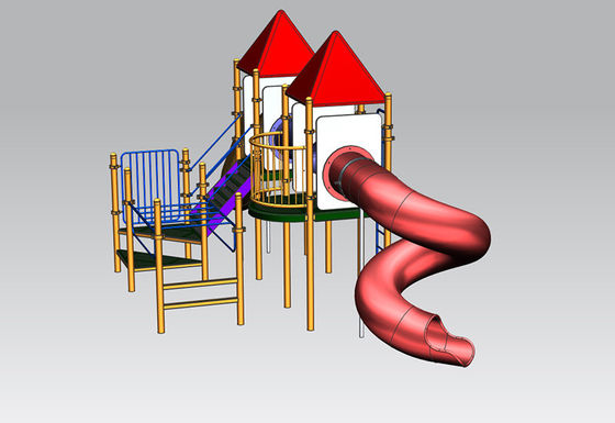 Le terrain de jeu Rotomoulding de glissière de tube moulent la taille en plastique d'OEM