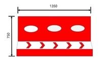 Barrière 1350x750mm de route de produits de moulage de rotation 3 trous